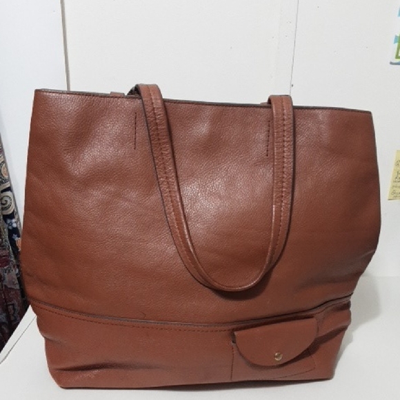 J. Crew Handbags - J. Crew Elegant Brown Leather Tote Bag‎